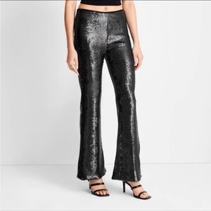 Future Collective, 14, Kahlana Brown, Black Sequin Pants, Bell Bottom, NWT